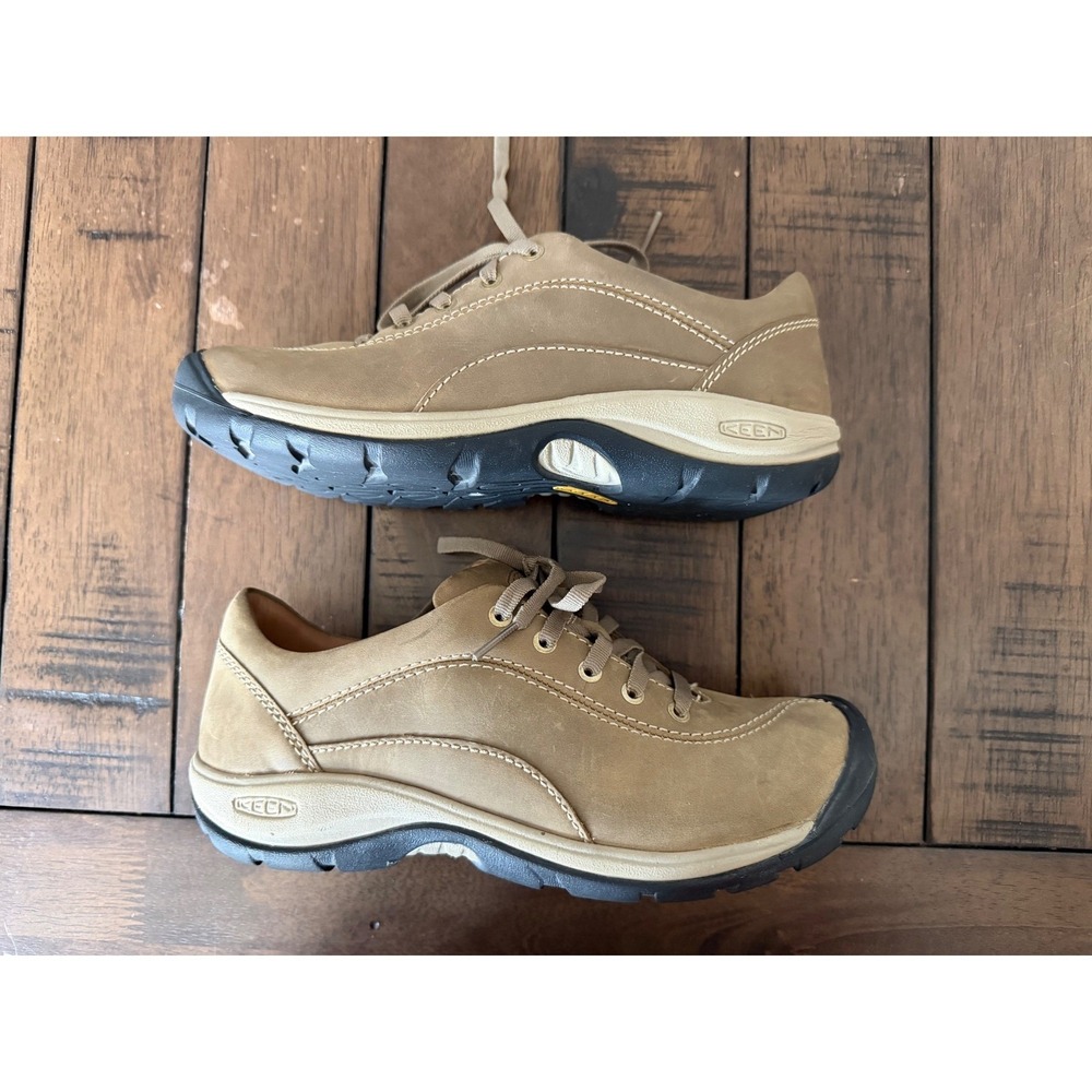 KEEN Presidio Shoes Womens 7 Tan Leather Walking Oxford Lace Up Comfort